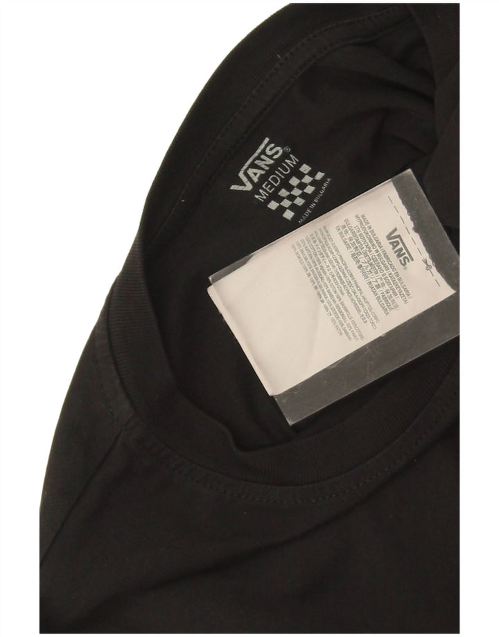 Vans Womens Crop Graphic Top Manga Longa Reino Unido 14 Médio Algodão Preto