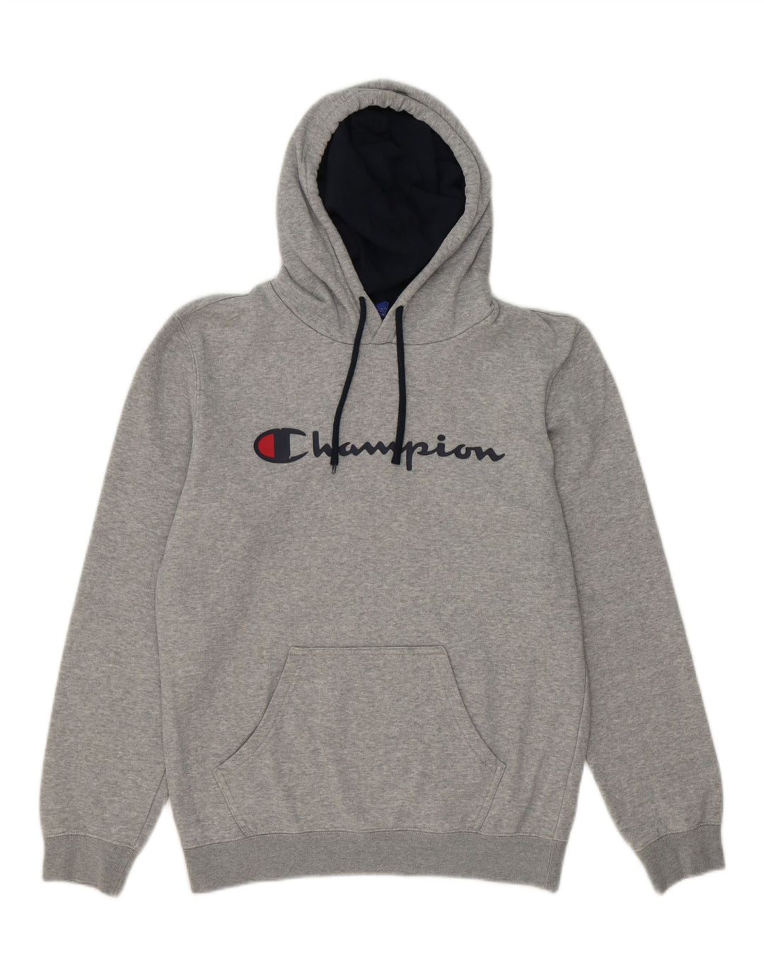 CHAMPION Mens Graphic Hoodie Jumper Small Grey Cotton Vintage Champion and Second-Hand Champion from Messina Hembry 