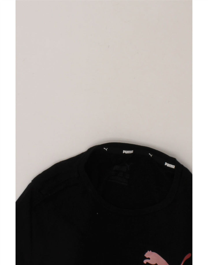 PUMA Boys Graphic T-Shirt Top 7-8 Years Black Cotton Vintage Puma and Second-Hand Puma from Messina Hembry 