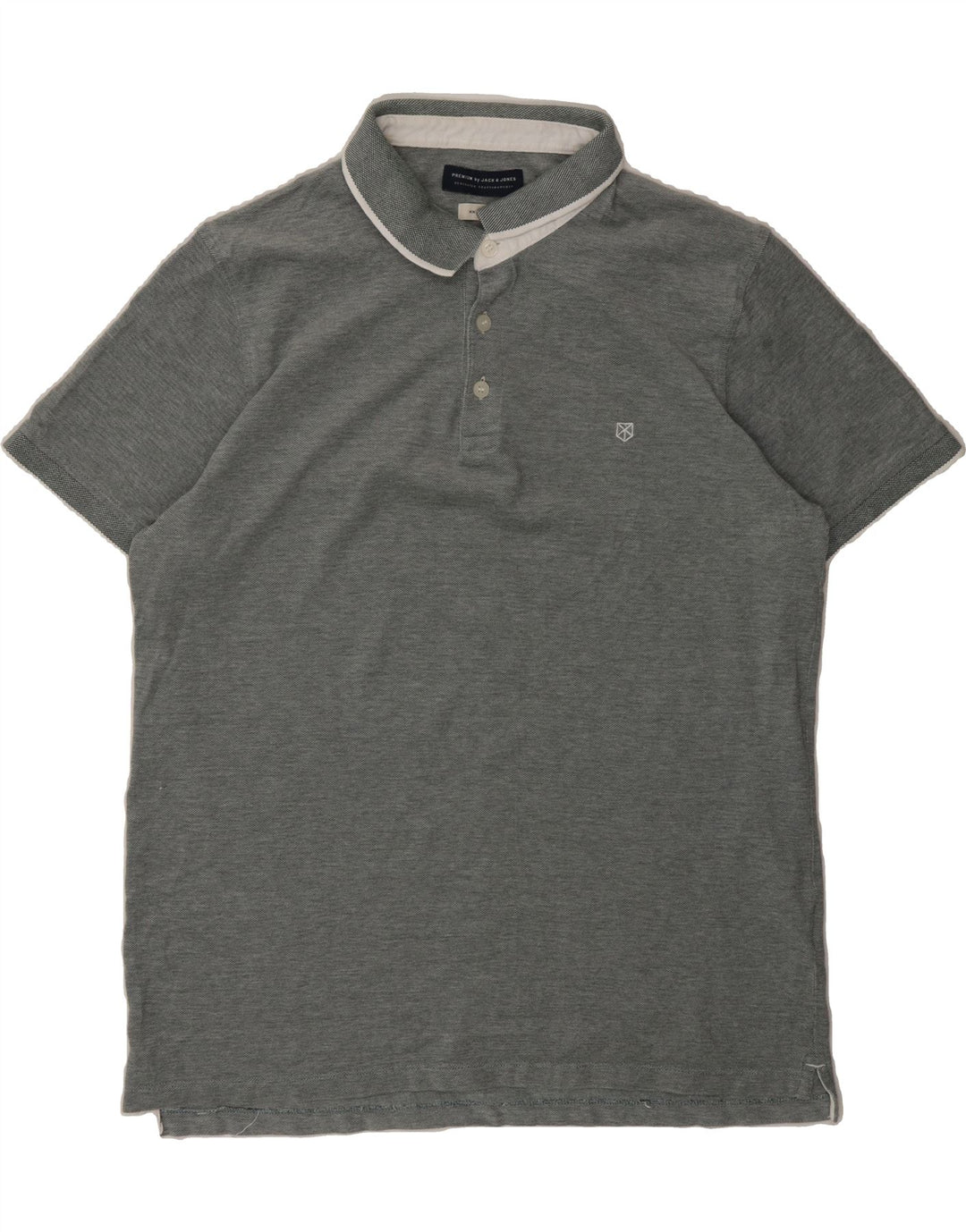 JACK & JONES Mens Polo Shirt 2XL Grey Cotton Vintage Jack & Jones and Second-Hand Jack & Jones from Messina Hembry 