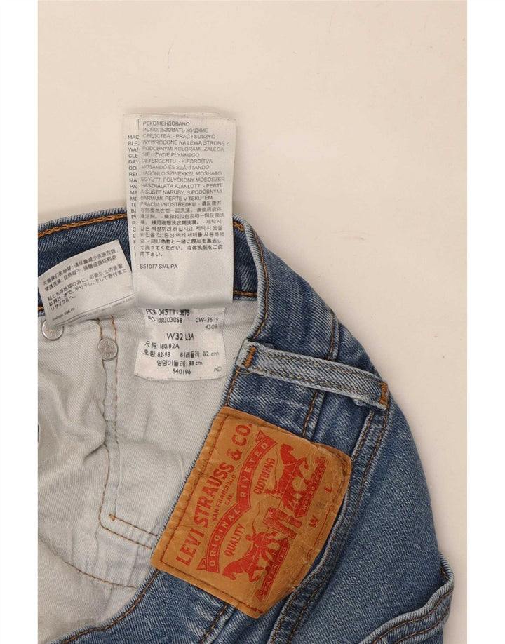 Calça Jeans Levis 511 Slim Masculina W32 L34 Azul Algodão