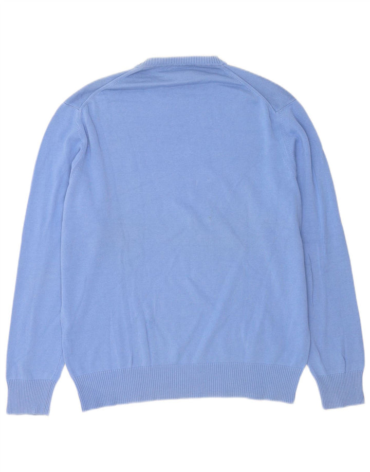 Zara Suéter masculino com gola redonda XL algodão azul