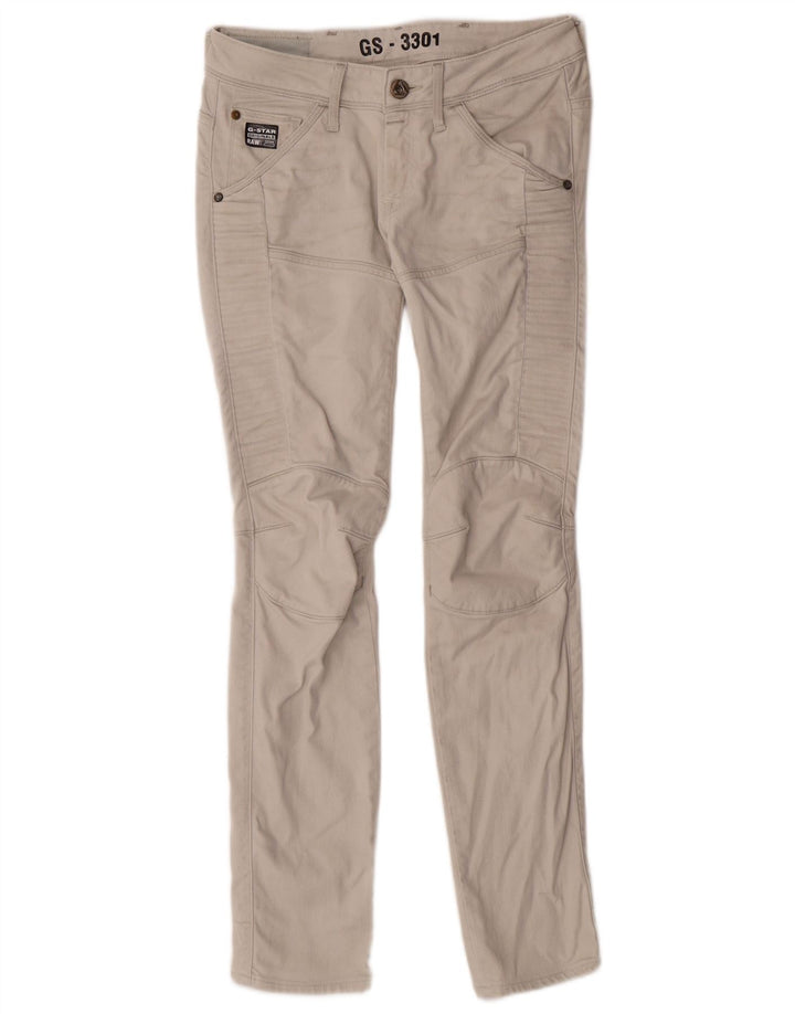 Calça feminina casual justa G-STAR W26 L30 algodão bege