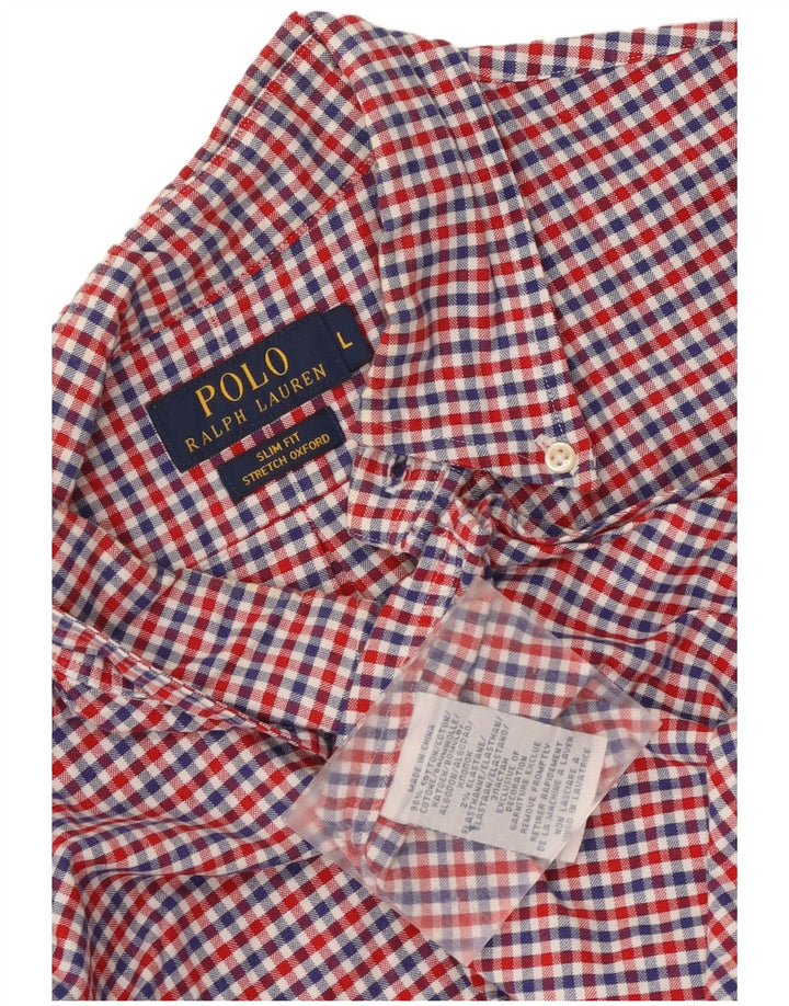 Camisa polo Ralph Lauren masculina stretch Oxford grande guingão multicolorido