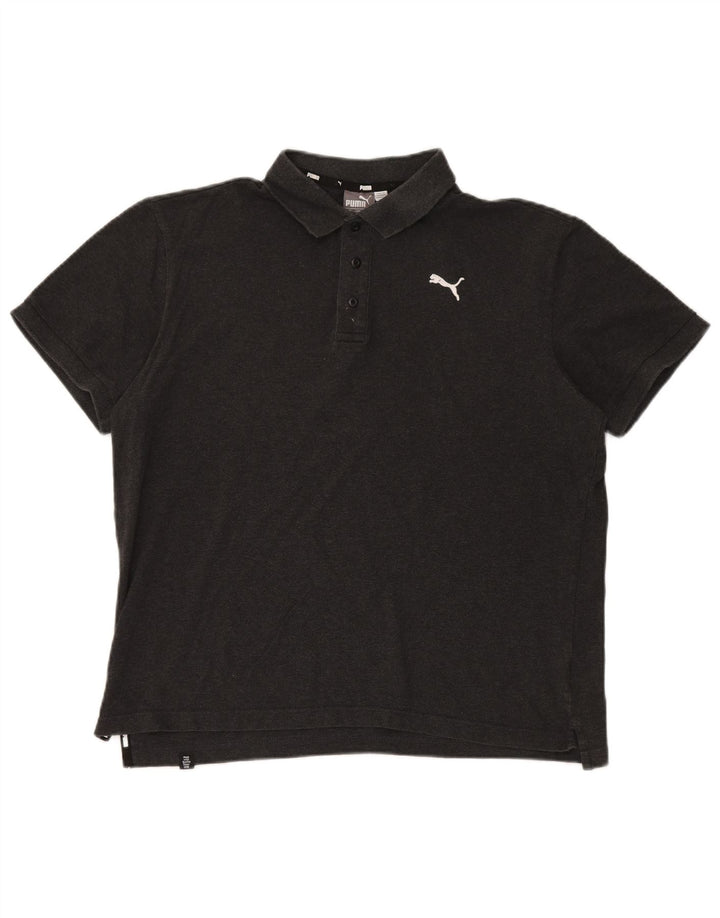 Camisa polo masculina Puma grande algodão cinza