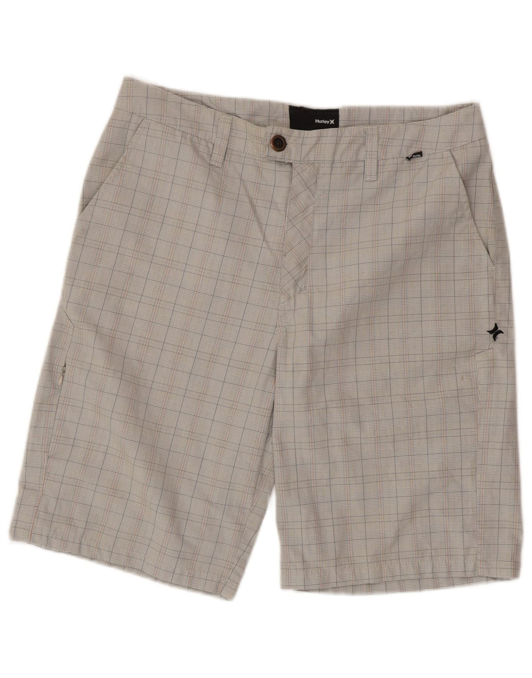 Shorts cargo masculino HURLEY W32 poliéster xadrez cinza médio