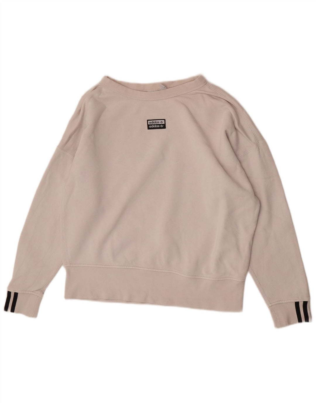 Adidas feminino oversized moletom jumper reino unido 10 pequeno algodão branco