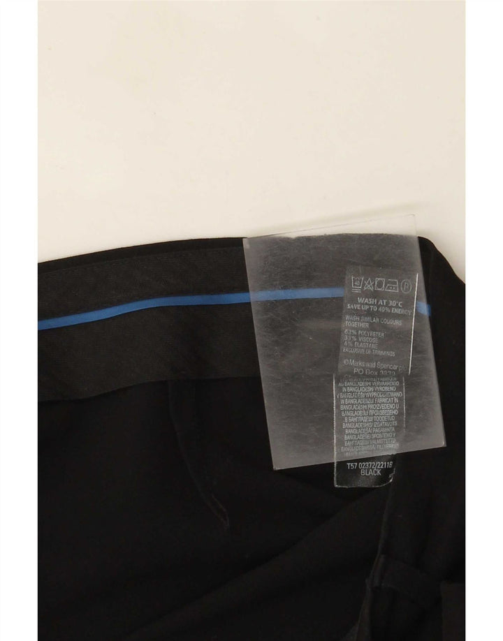 Calça feminina Marks & Spencer Bootcut Suit Reino Unido 14 grande W34 L28 preta