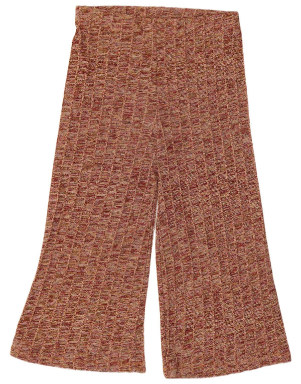 Calça capri feminina Zara UK 14 grande multicolorida manchada