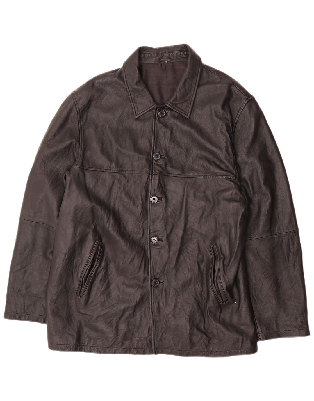 Jaqueta de couro masculina VINTAGE UK 42 XL couro preto