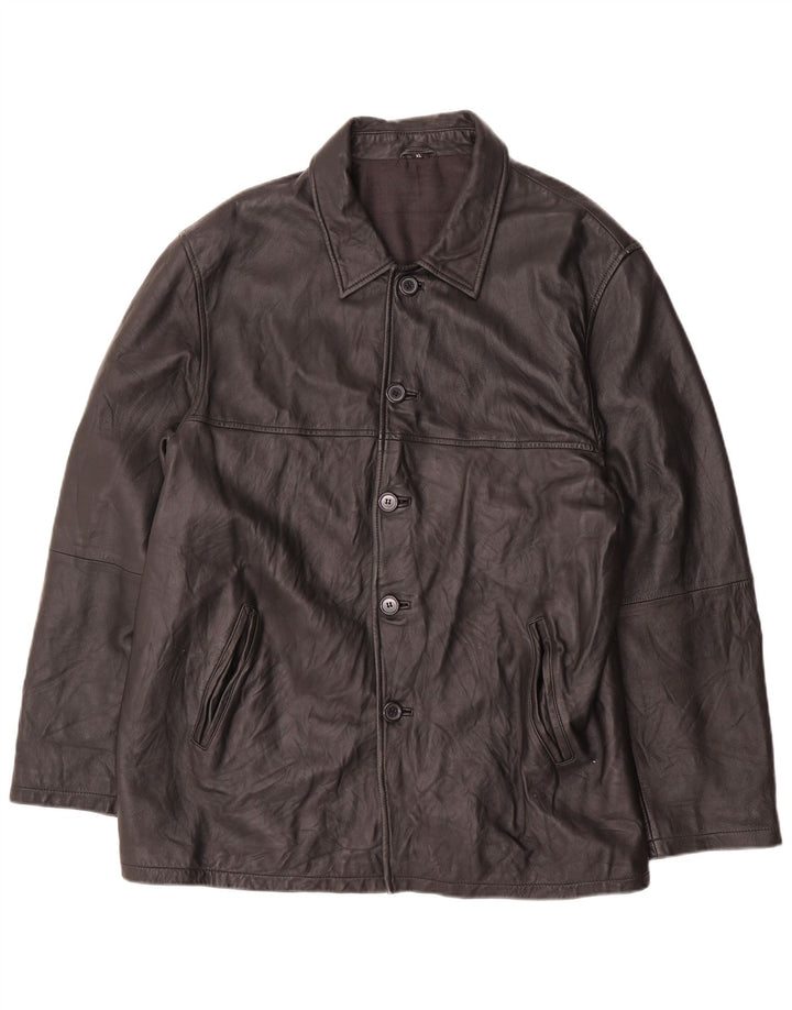 Jaqueta de couro masculina VINTAGE UK 42 XL couro preto