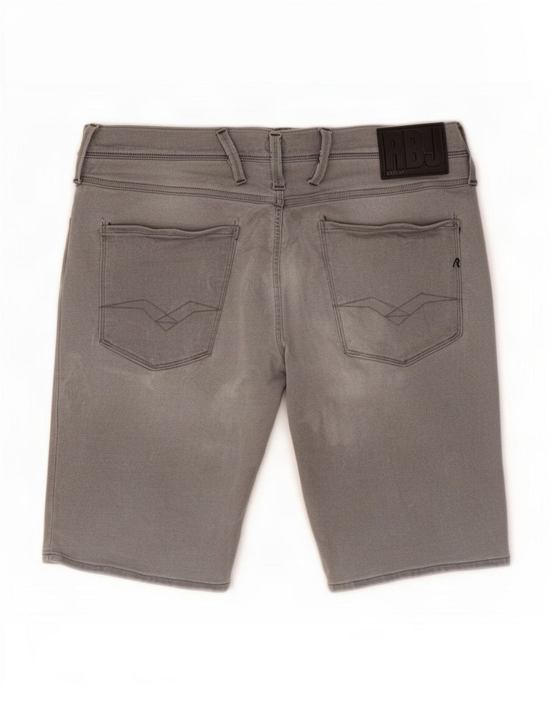 Replay Mens Anbass Denim Shorts W32 Médio Algodão Cinza