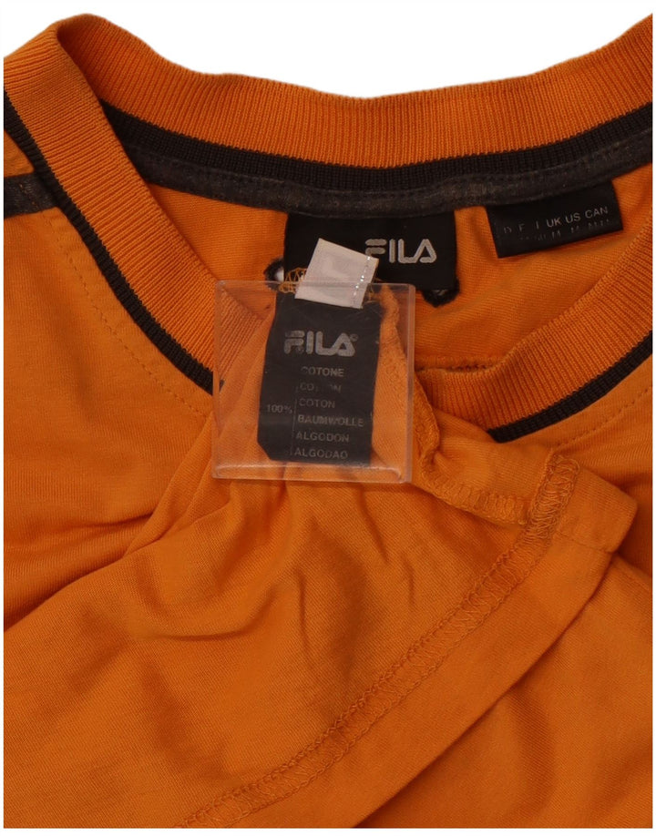 Camiseta masculina FILA Top médio algodão laranja