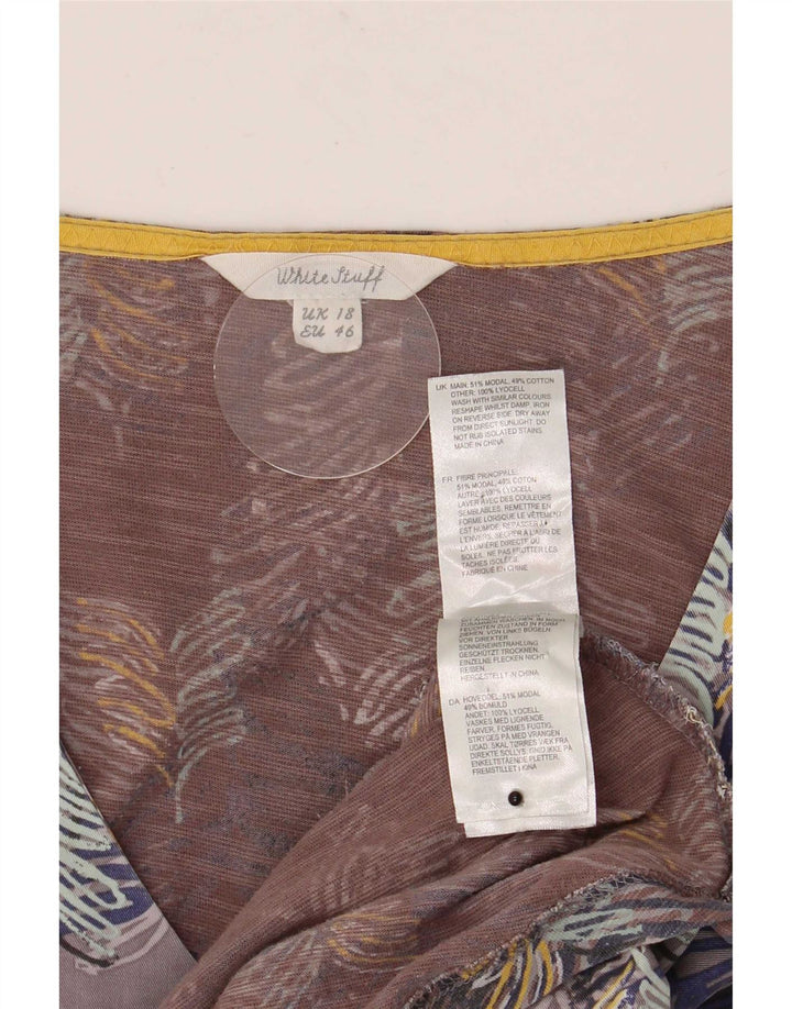 Blusa feminina manga 3/4 White Stuff UK 18 XL multicolorida floral