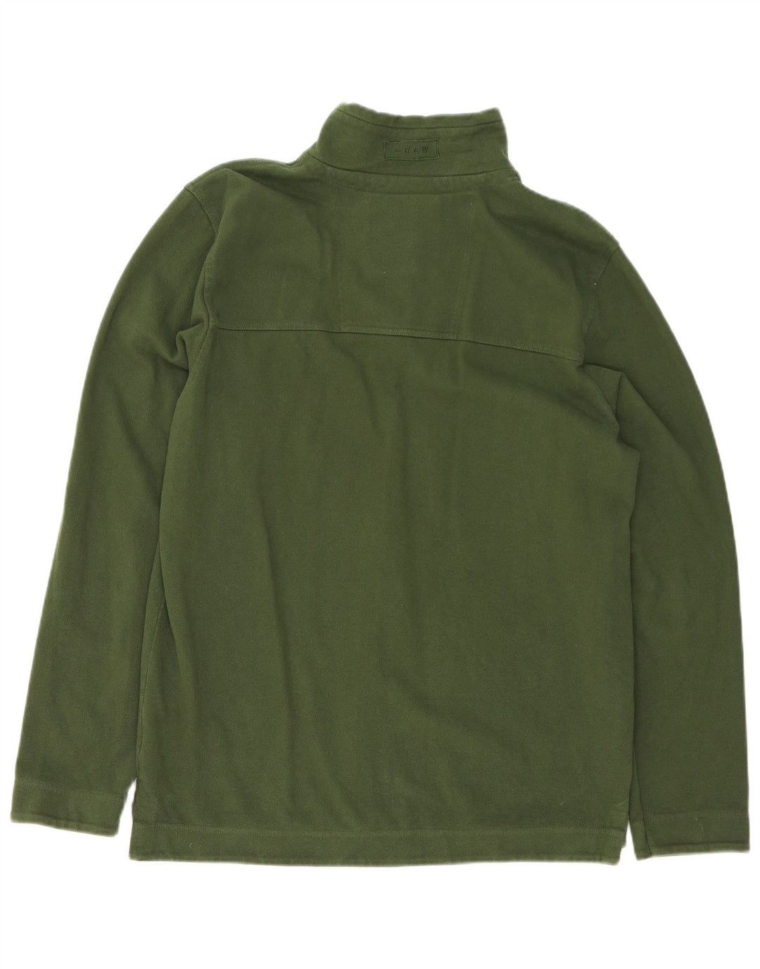 Crew Clothing Mens Zip Neck Moletom Jumper Médio Algodão Verde