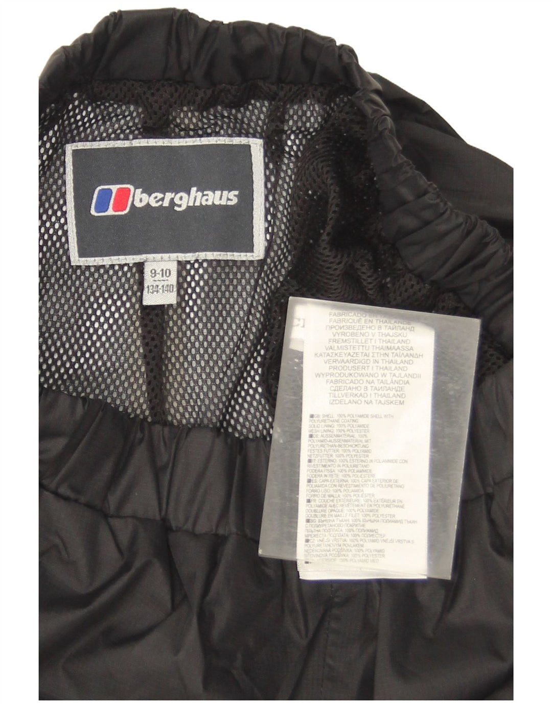 Calças impermeáveis Berghaus Boys 9-10 anos poliamida preta