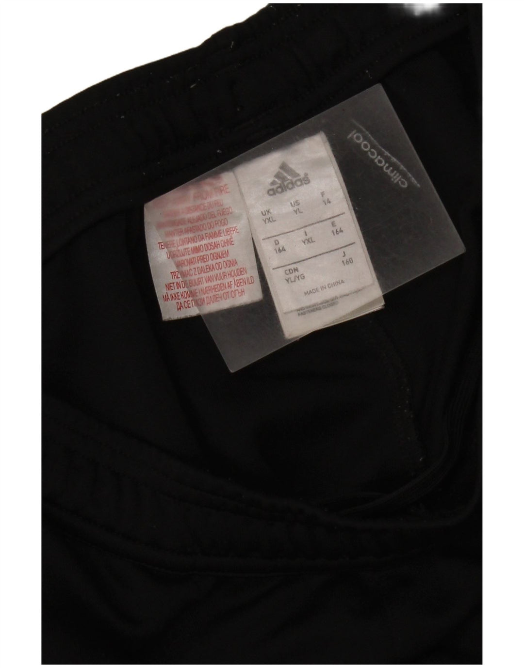 Calças de treino Adidas Boys Climacool 13-14 anos XL preto poliéster