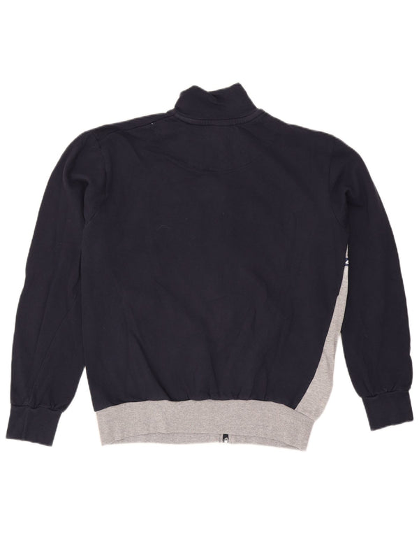 Jaqueta masculina de agasalho gráfico Lotto grande algodão colorblock azul marinho