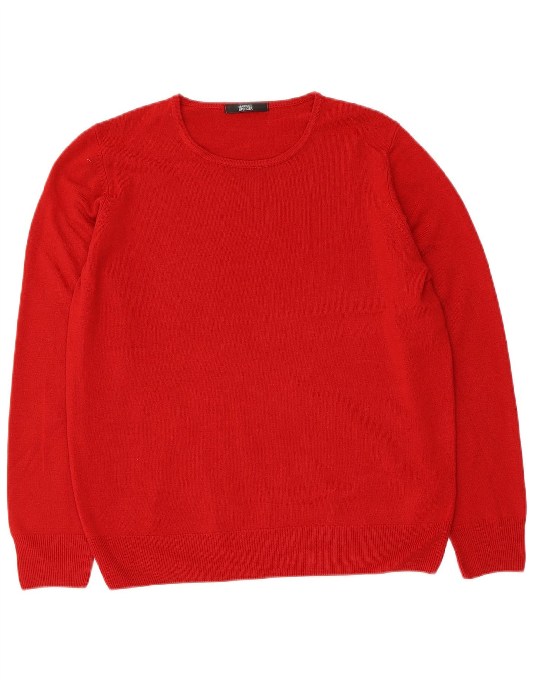 Suéter feminino Marks & Spencer com gola redonda Reino Unido 14 acrílico vermelho médio