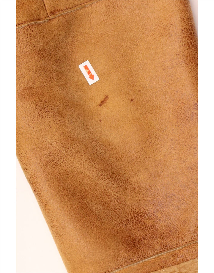 Jaqueta masculina de shearling MUNPER IT 50 grande couro marrom
