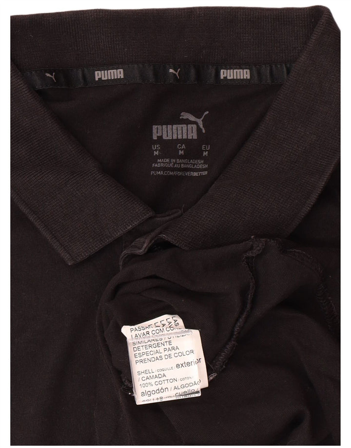 Camisa polo masculina PUMA de algodão preto médio