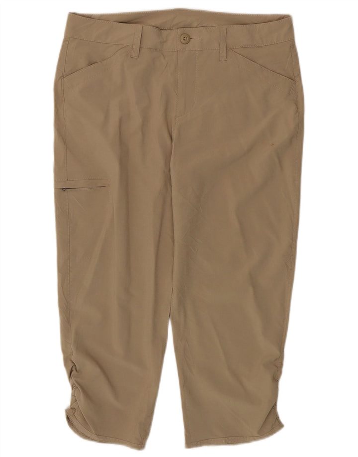 EDDIE BAUER Calça feminina reta cargo capri US 6 médio W30 L21 bege