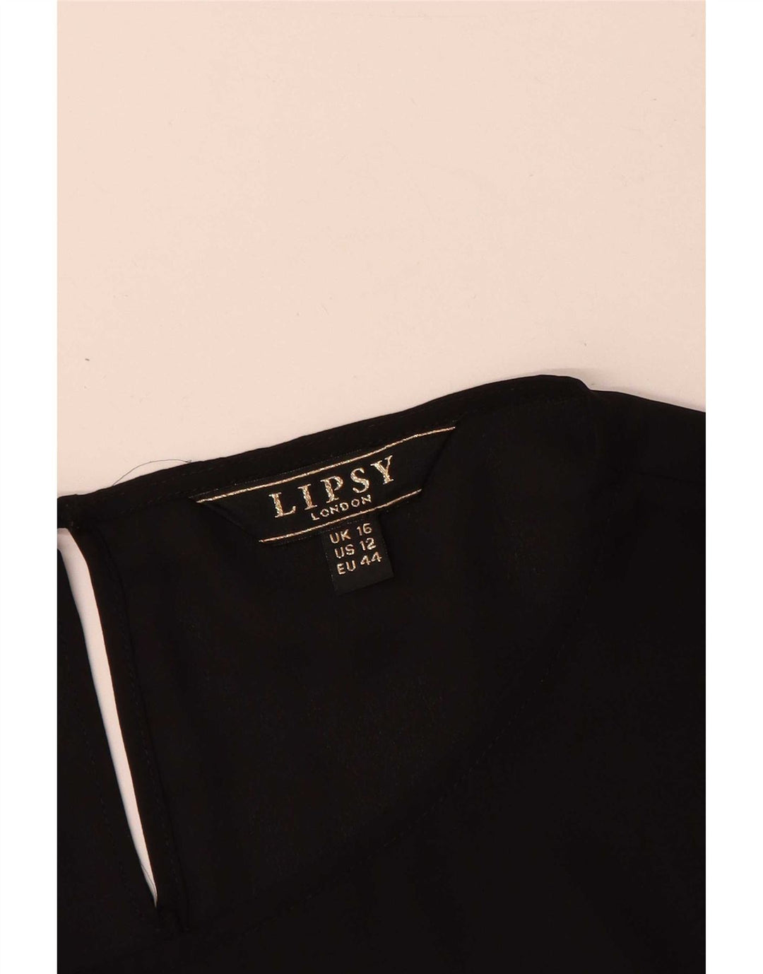 Blusa feminina de manga comprida Lipsy UK 16 grande poliéster preto