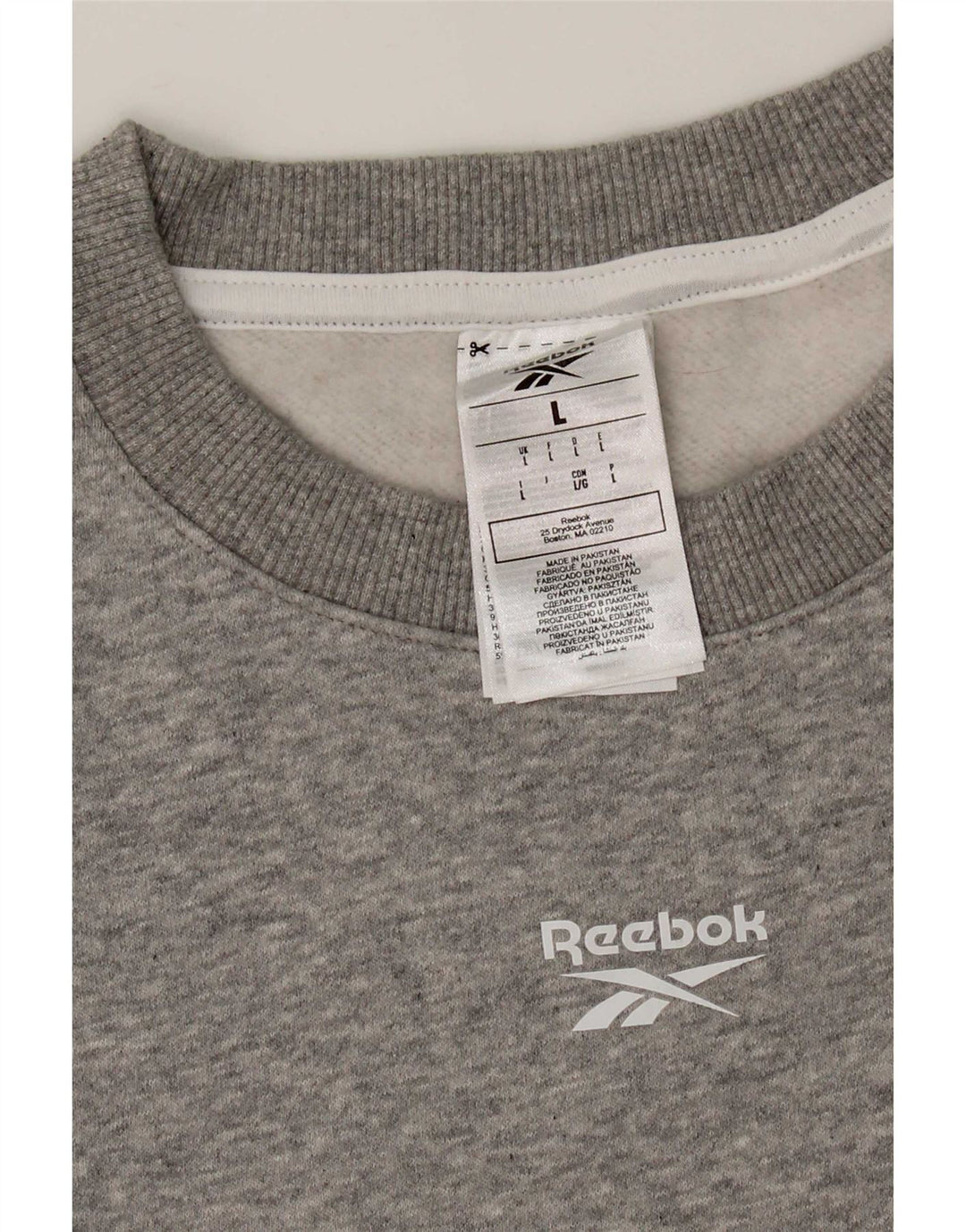 Reebok moletom feminino jumper UK 16 grande algodão cinza