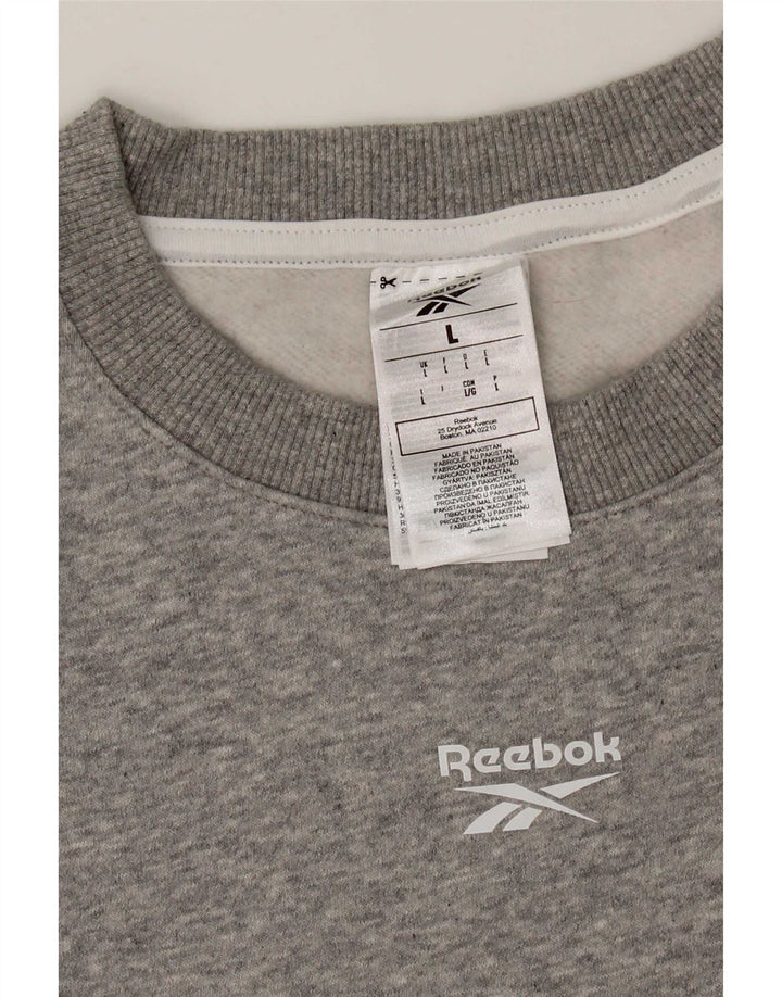 Reebok moletom feminino jumper UK 16 grande algodão cinza
