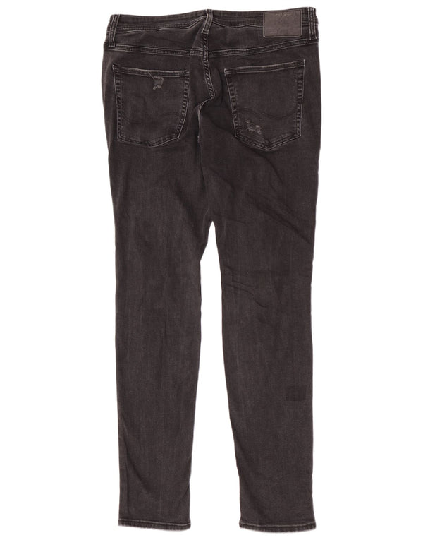 Jeans skinny masculino Jack & Jones desgastado W36 L34 algodão preto