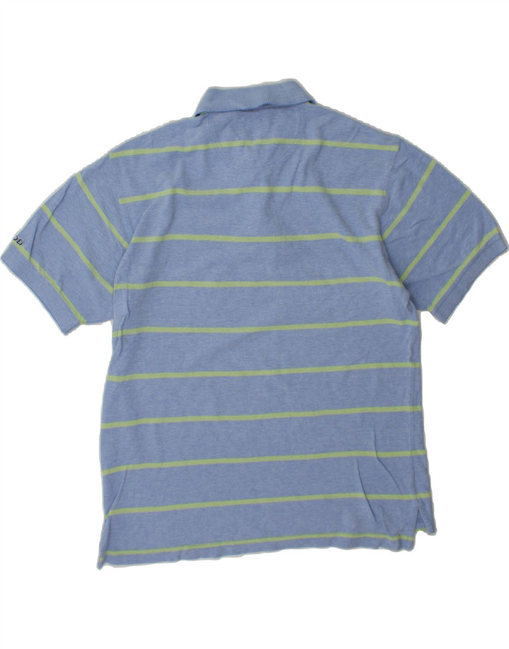 IZOD Mens Polo Shirt Small Blue Striped Cotton Vintage Izod and Second-Hand Izod from Messina Hembry 