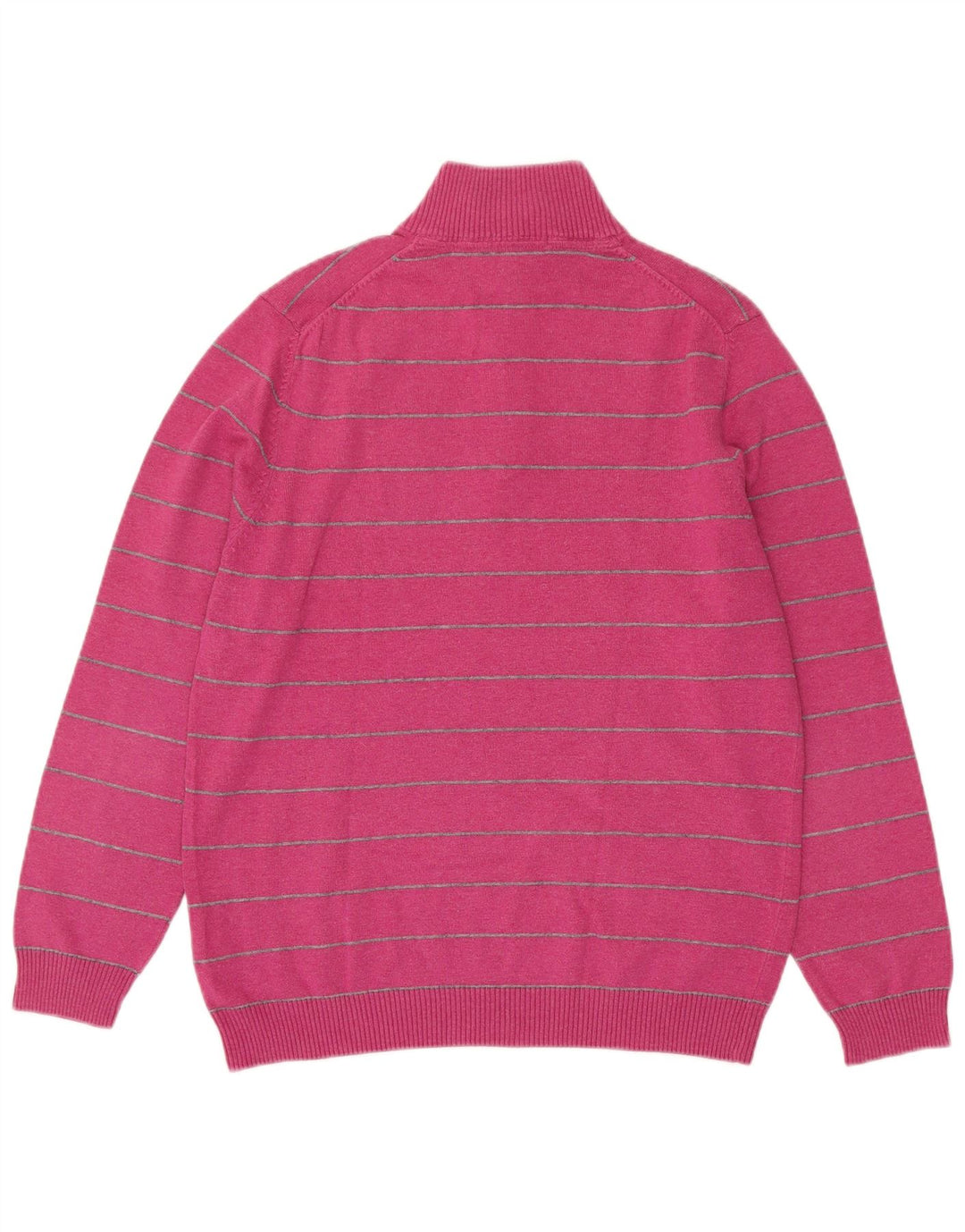 Suéter feminino Massimo Dutti com zíper e gola EU 38 listrado rosa médio