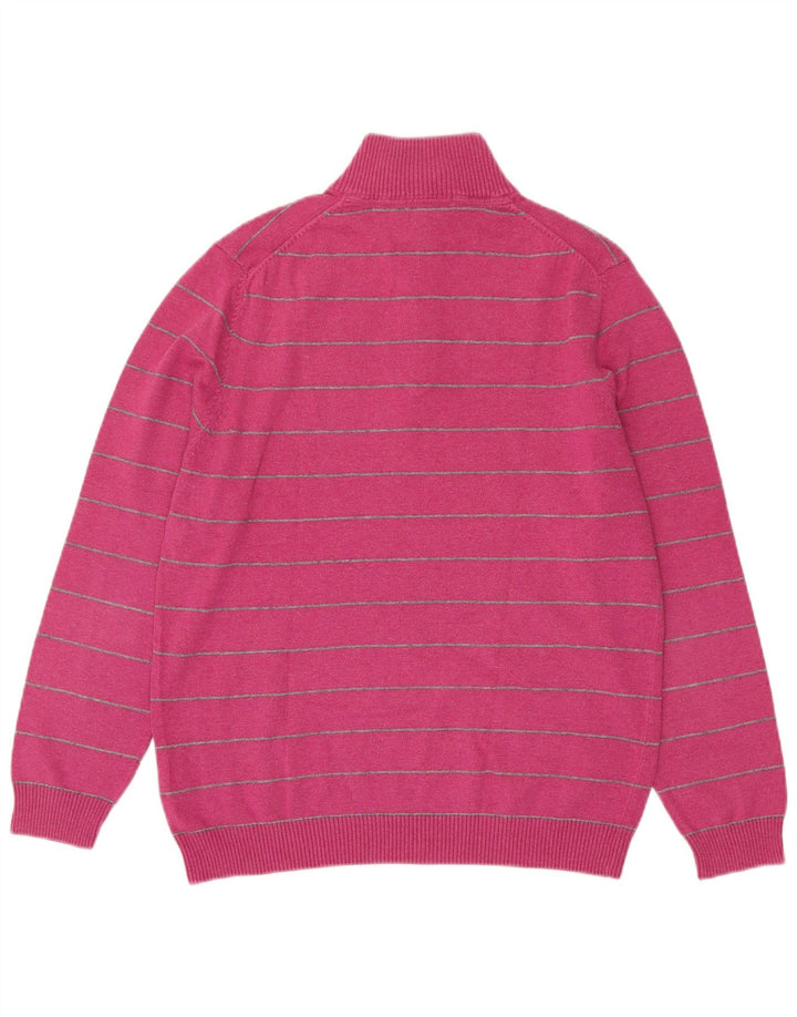 Suéter feminino Massimo Dutti com zíper e gola EU 38 listrado rosa médio