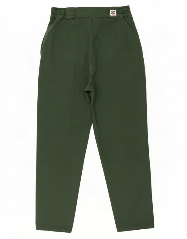 Calça casual feminina Lucy & Yak de cintura alta com pregas W28 L28 algodão verde