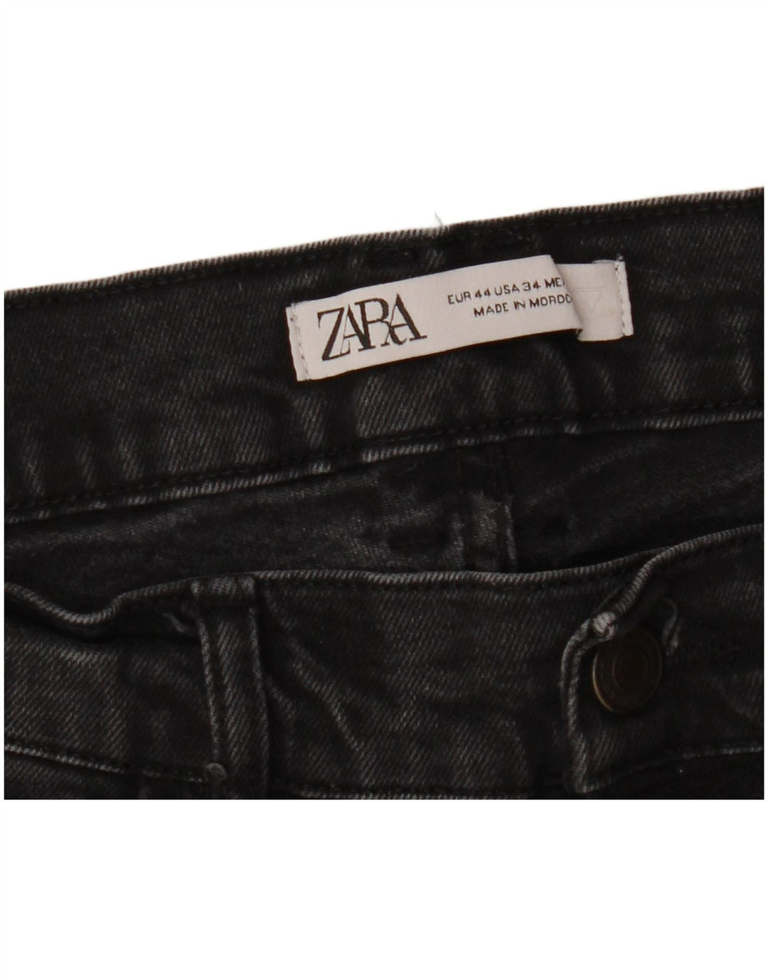 ZARA Jeans Skinny Masculino EU 44 Grande W34 L30 Preto