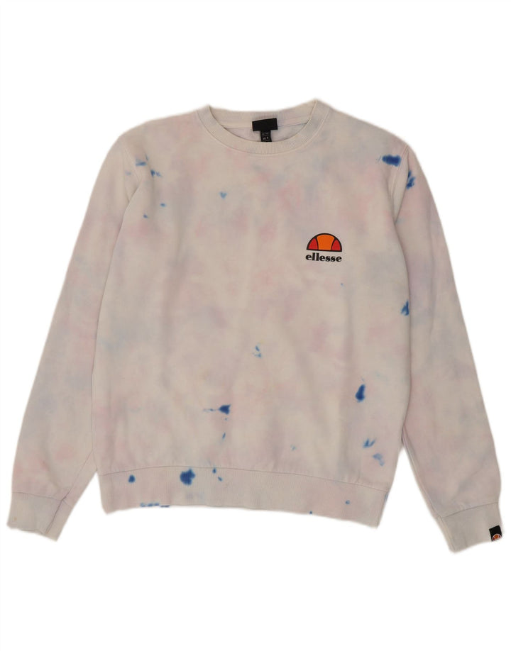 Suéter feminino Ellesse de grandes dimensões UK 8 pequeno tie-dye multicolorido