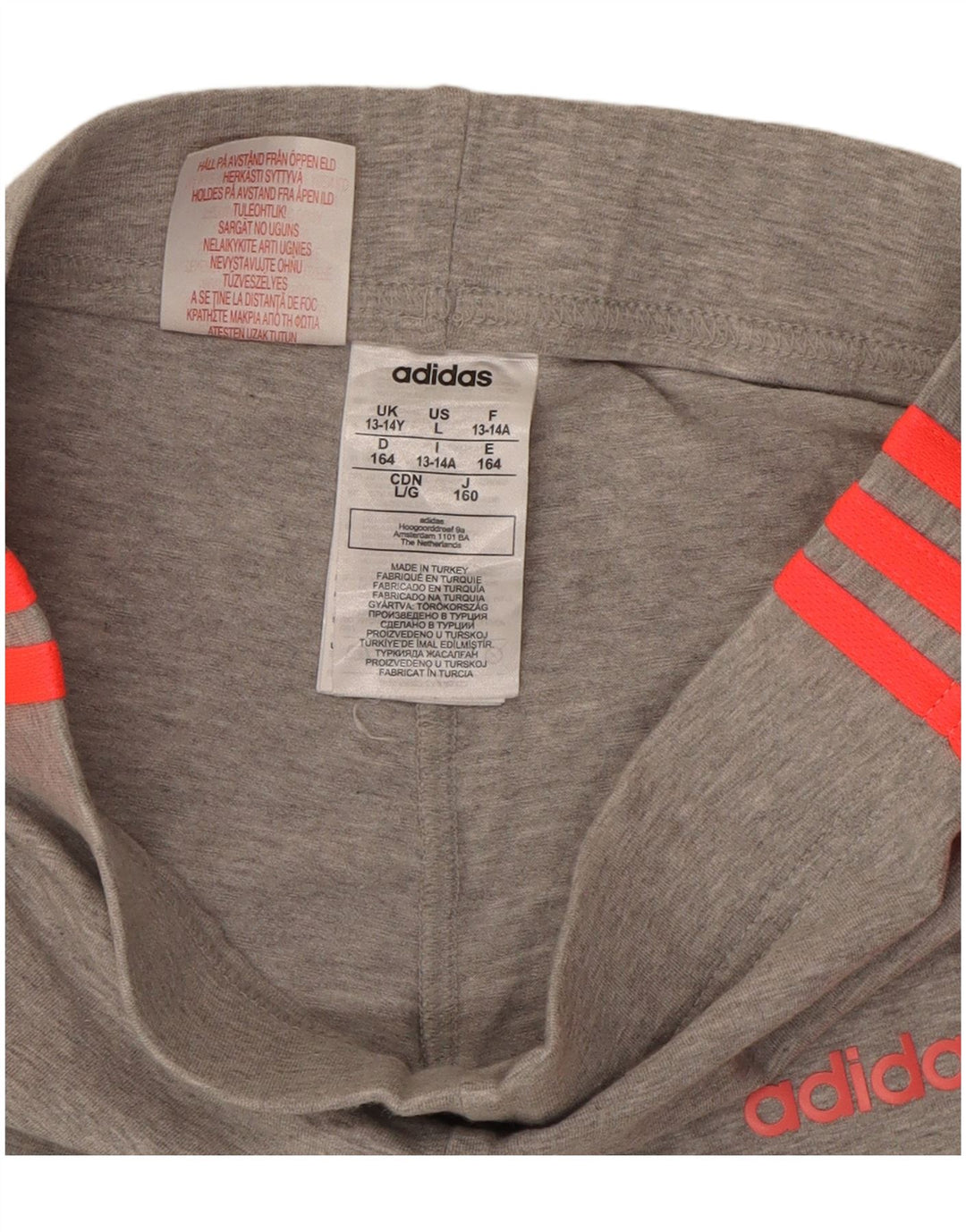 Leggings ADIDAS Menina 13-14 Anos Cinzento Algodão