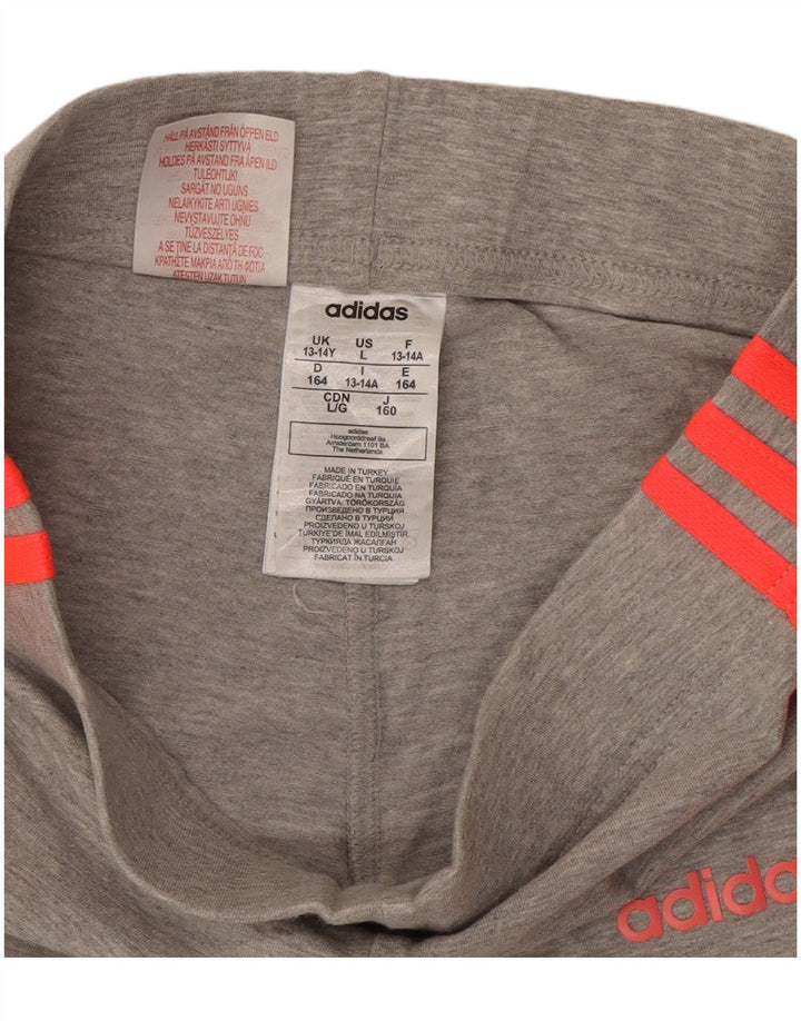 Leggings ADIDAS Menina 13-14 Anos Cinzento Algodão