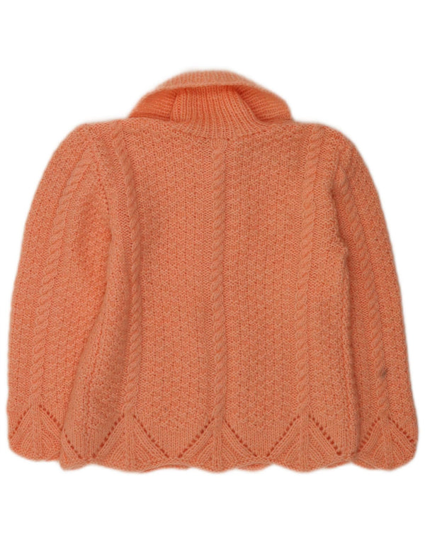 Suéter Cardigan Feminino Vintage UK 14 Médio Laranja