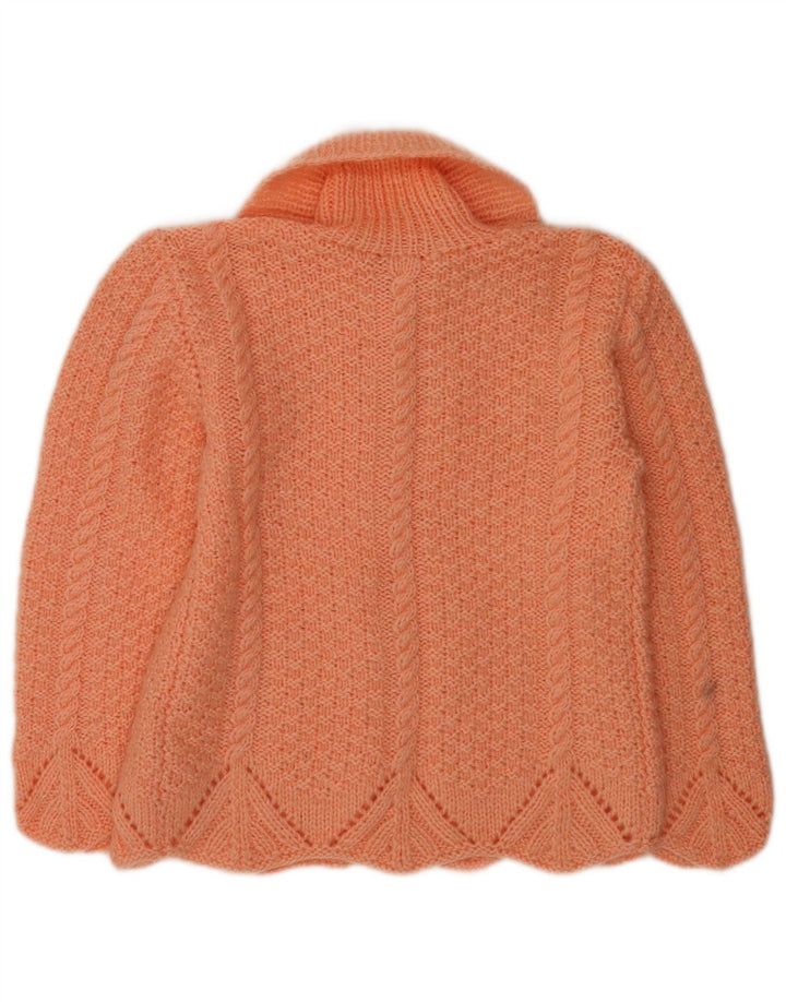Suéter Cardigan Feminino Vintage UK 14 Médio Laranja