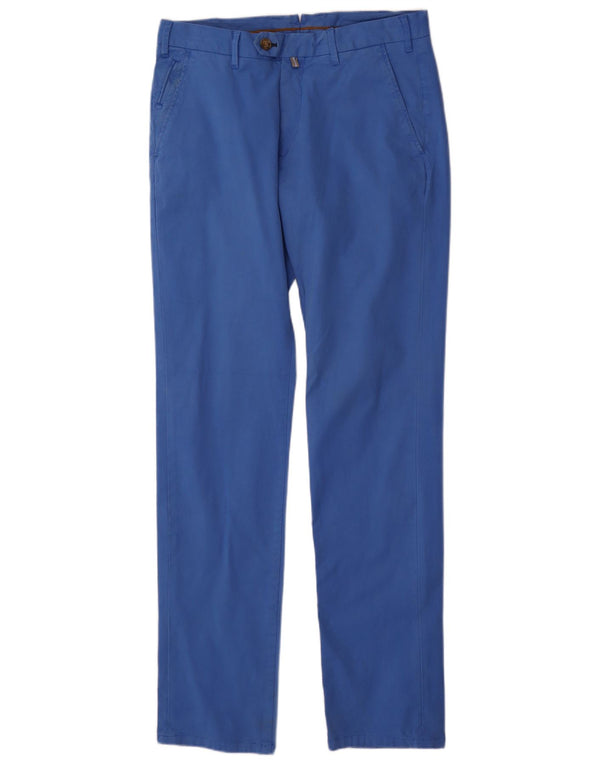 Calça masculina Massimo Dutti Slim Suit EU 42 Grande W32 L34 Azul Algodão