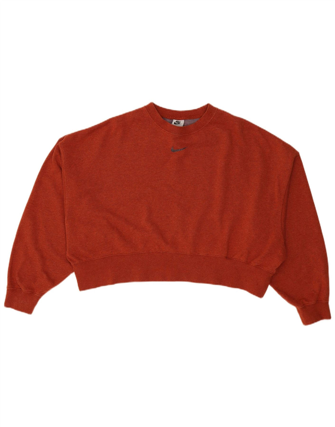 Nike Womens Crop Oversized Moletom Jumper UK 10 Pequeno Laranja Algodão