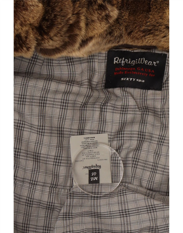 Casaco acolchoado com capuz feminino Refrigiwear IT 46 grande poliéster marrom