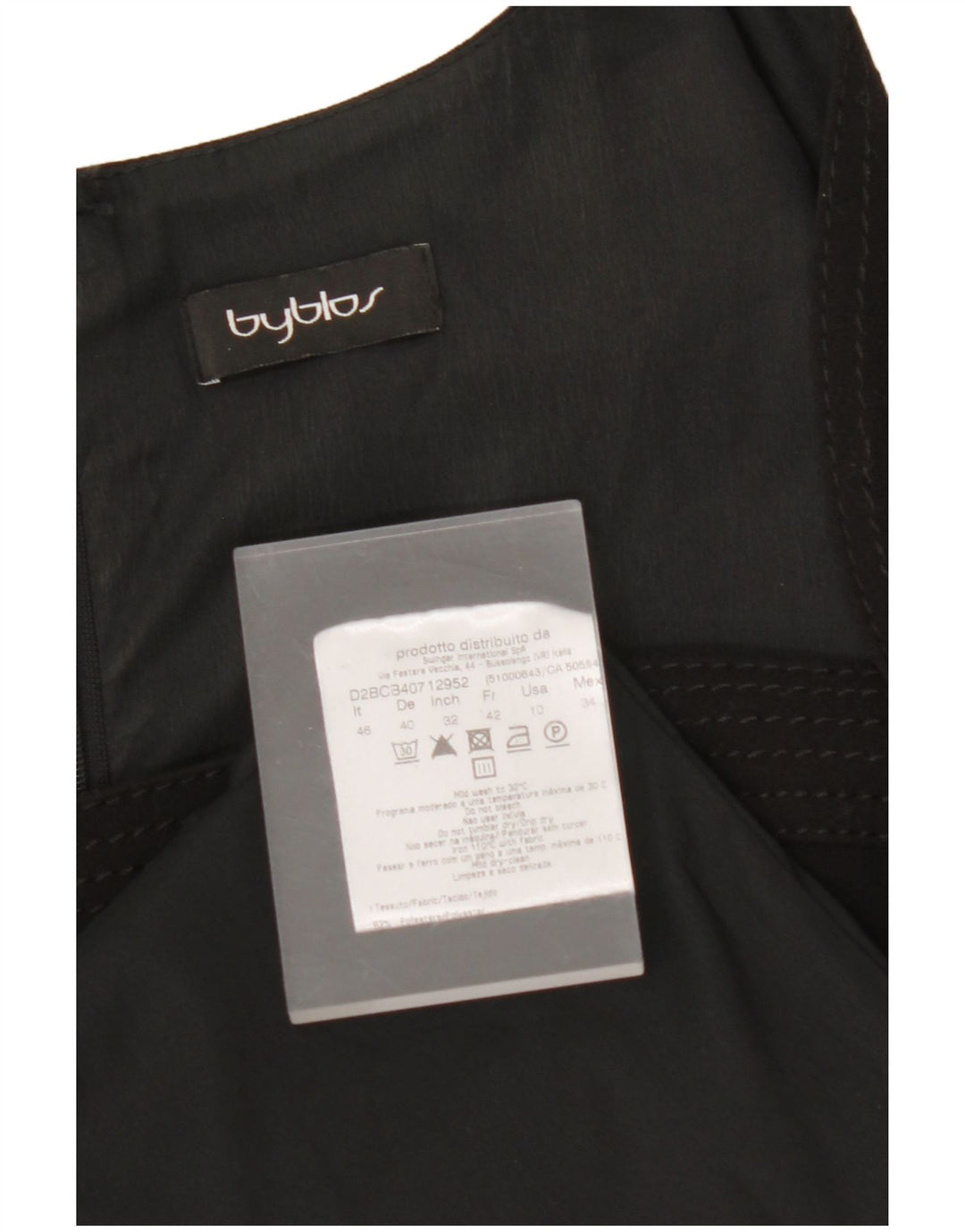 Vestido bainha feminino BYBLOS IT 46 grande poliéster preto