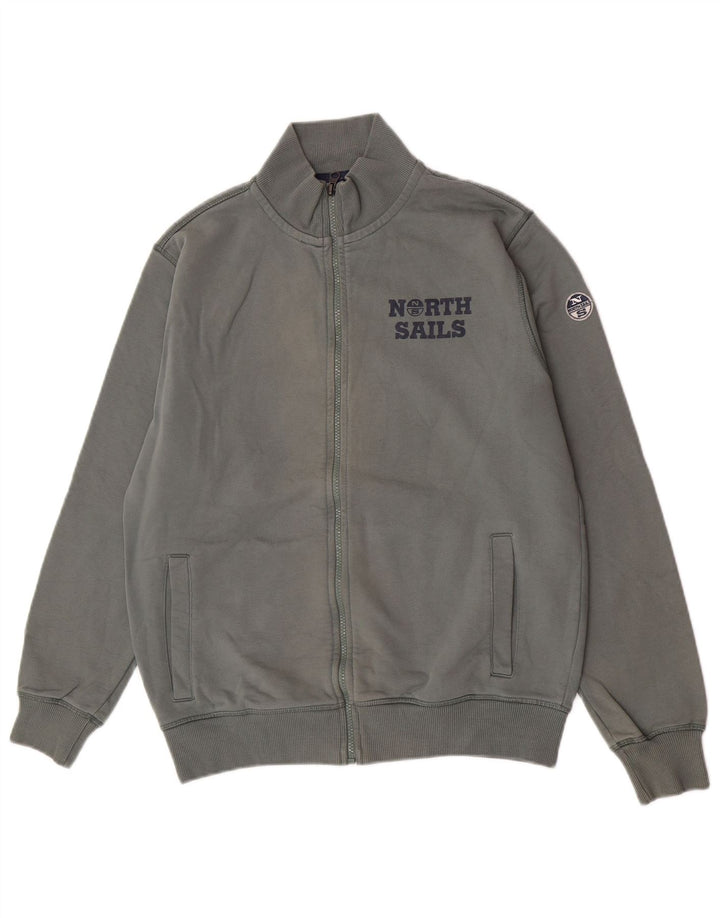 Jaqueta masculina de agasalho gráfico North Sails algodão verde médio