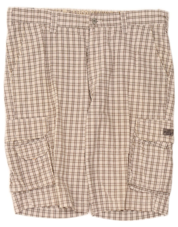 Shorts cargo masculino Americanino W34 grande xadrez bege