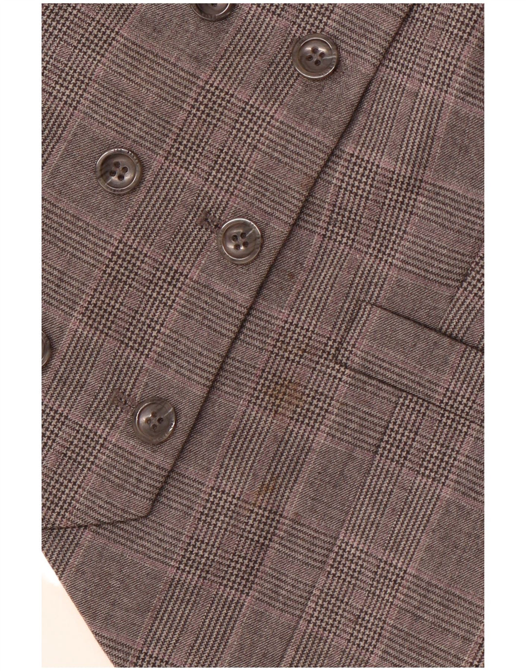 Colete feminino TED BAKER com peito duplo tamanho 2 pequeno cinza xadrez de lã
