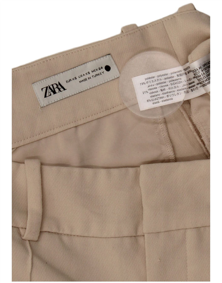 Zara Calça Chino Feminina Slim Fit XS Poliéster Bege