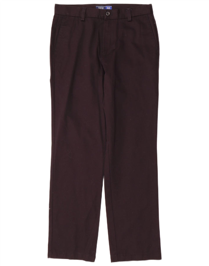 Calça chino reta masculina IZOD W31 L32 algodão azul marinho