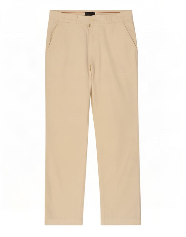 Zara Calça Chino Masculina Reta EU 44 Grande W34 L31 Off White Linen